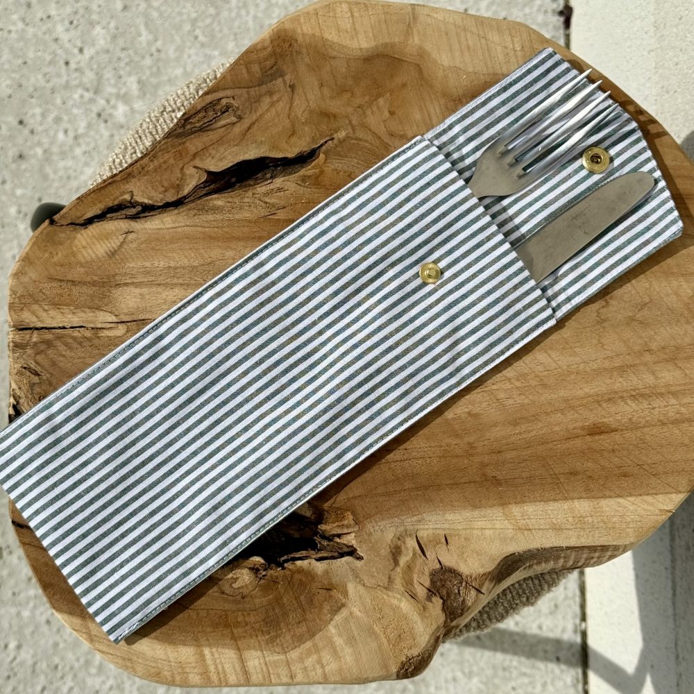 Etui à couverts rayures