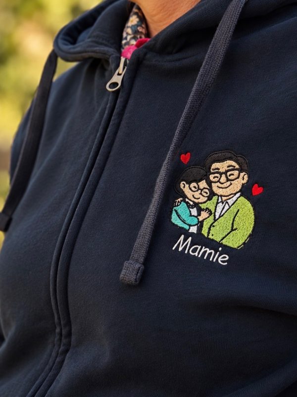 Sweat Personnalisé Brodé Papi ou Mamie