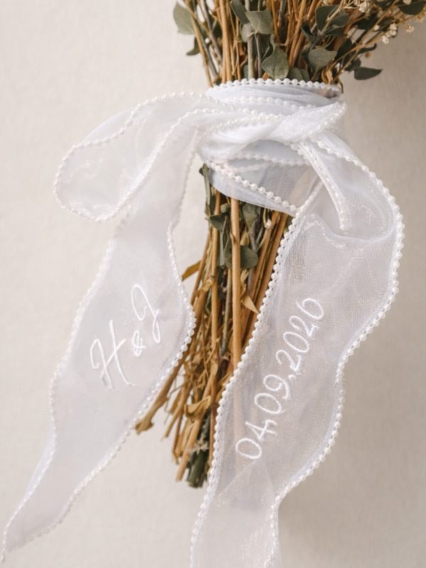 Noeud Bouquet Mariage Personnalisable avec des fleurs