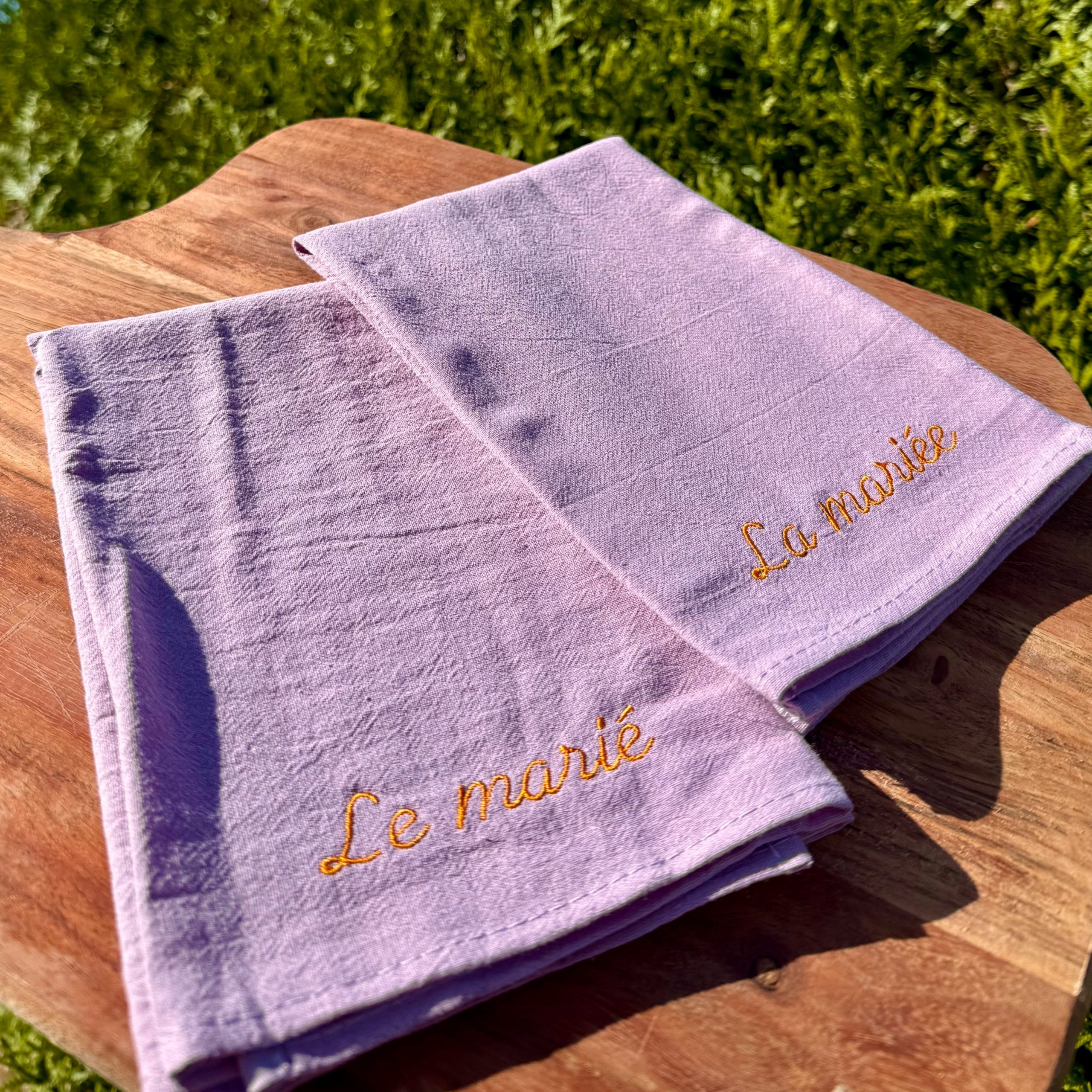 Prestation de Broderie Serviette de Table Personnalisé Mariage-Baptême-Evènement – Image 2