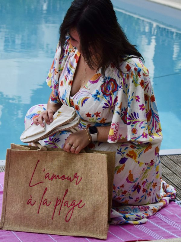 Espadrille avec sac de plage et fouta de plage