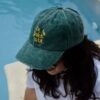 Casquette brodée verte avec broderie citron - Accessoires personnalisés - L'atelier Broderie avec Laura