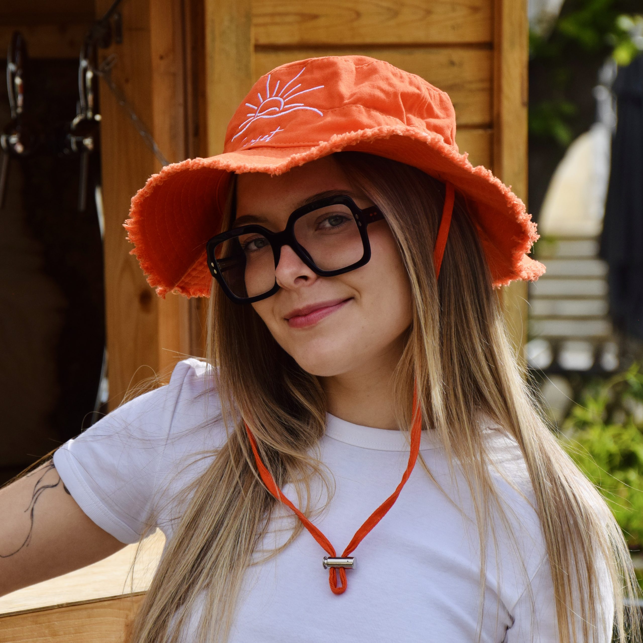 Bob cordelette orange personnalisable avec broderie - Accessoires personnalisés - L'atelier Broderie avec Laura