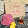 Sac de plage en jute et bob brodé - Accessoires personnalisés - L'atelier Broderie avec Laura