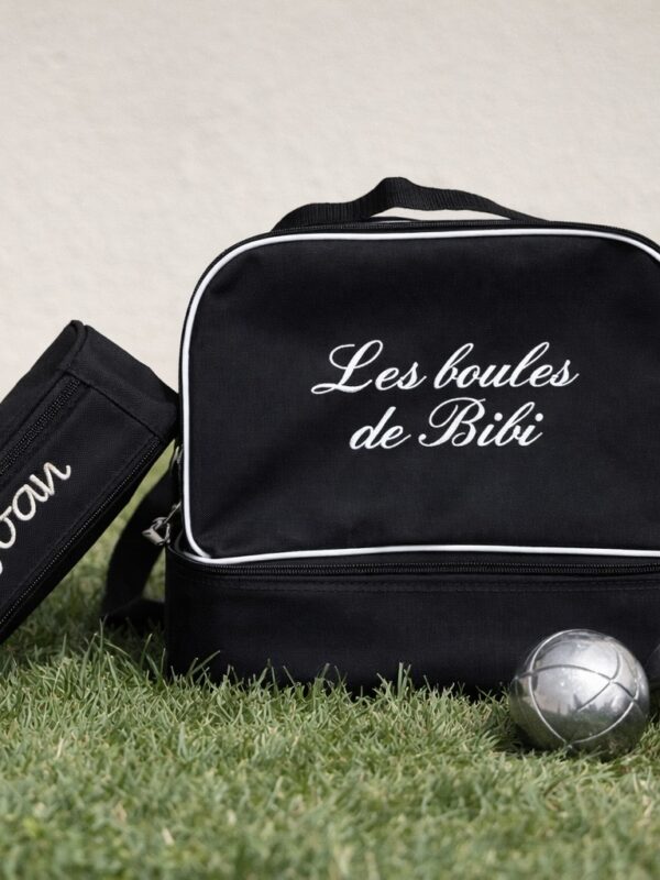 Sacoche Pétanque 6 Boules Personnalisée - Accessoires loisirs brodés - L'atelier Broderie avec Laura