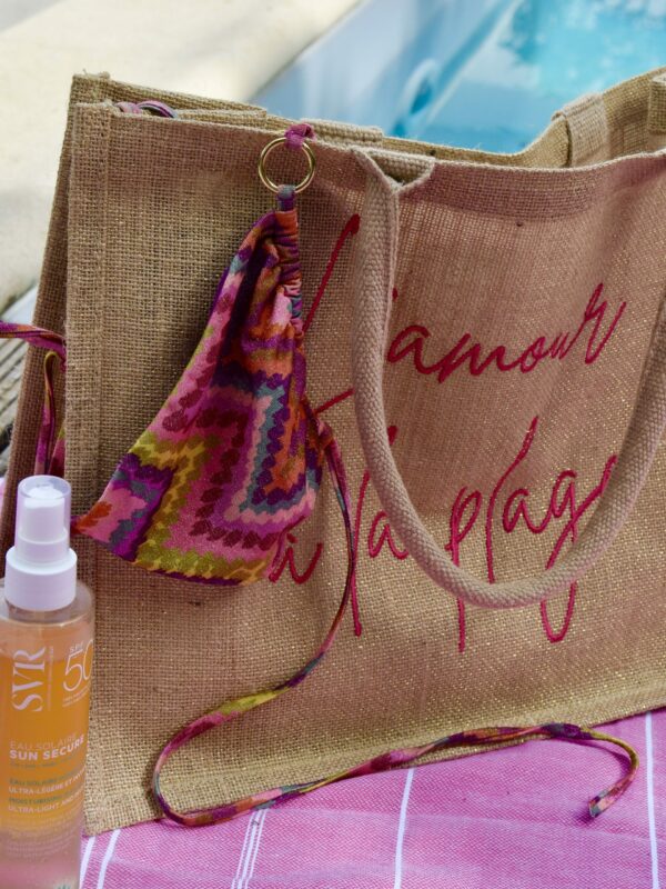 Sac de plage en jute brodé - Accessoires personnalisés - L'atelier Broderie avec Laura