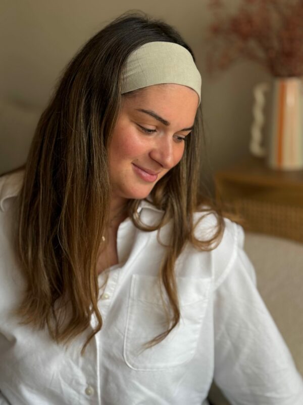 Bandeau Cheveux Uni Beige - Accessoire personnalisé Femme - L'atelier broderie avec Laura