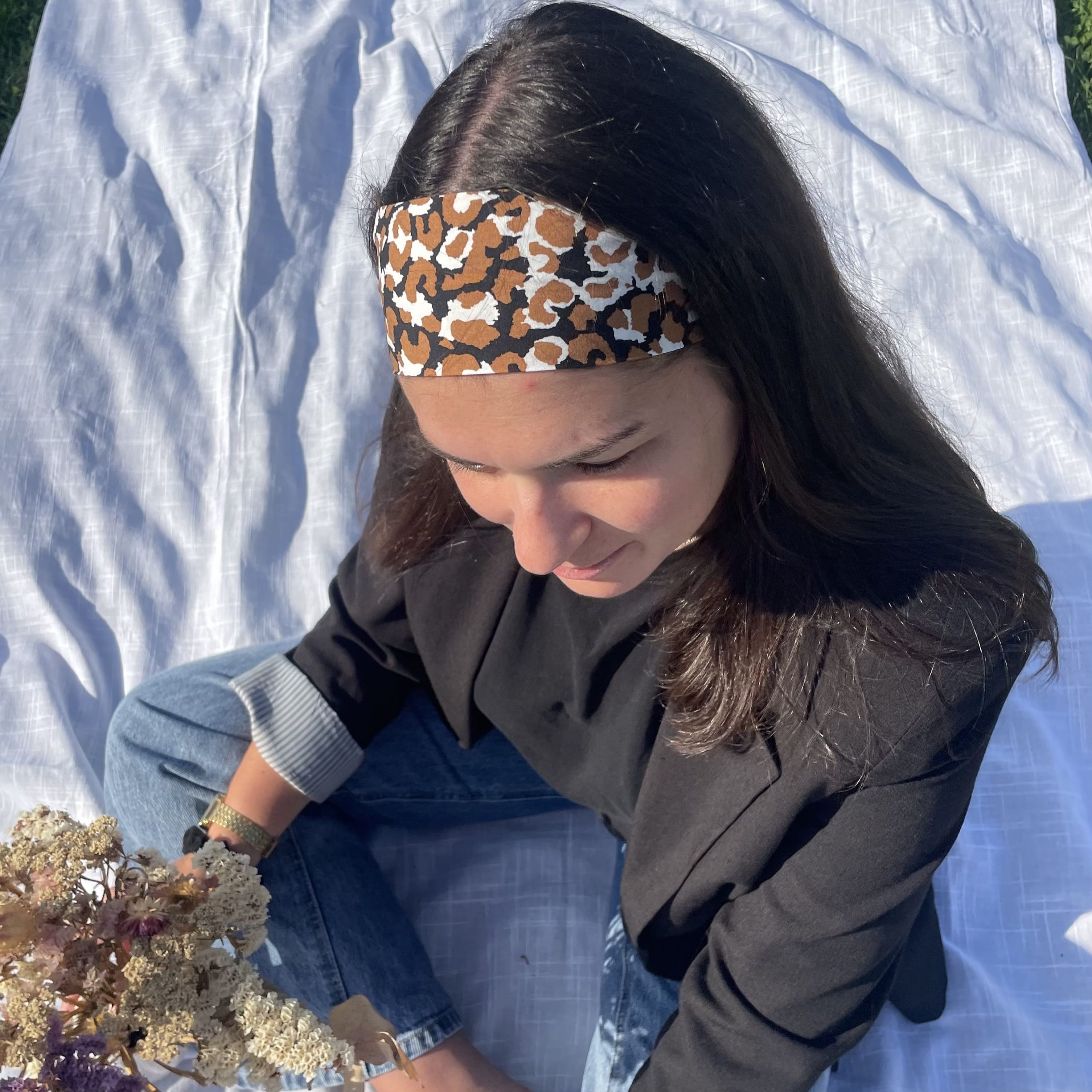 Bandeau Cheveux Panthère - Accessoire personnalisé Femme - L'atelier broderie avec Laura