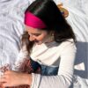 Bandeau cheveux satin de soie rose MOROCCO - Accessoire personnalisé Femme - L'atelier broderie avec Laura