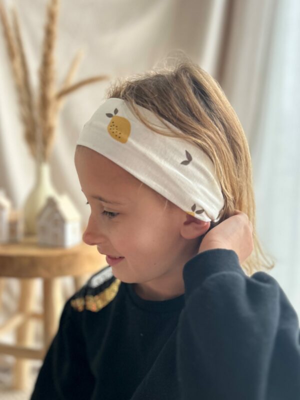 Bandeau cheveux enfant Citronnade - Accessoire personnalisé - L'atelier Broderie avec Laura