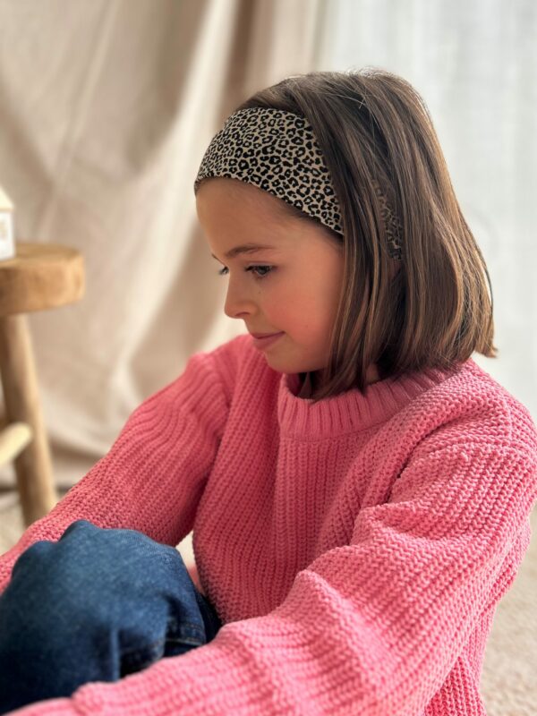 Bandeau cheveux enfant Panthère - Accessoire personnalisé - L'atelier Broderie avec Laura