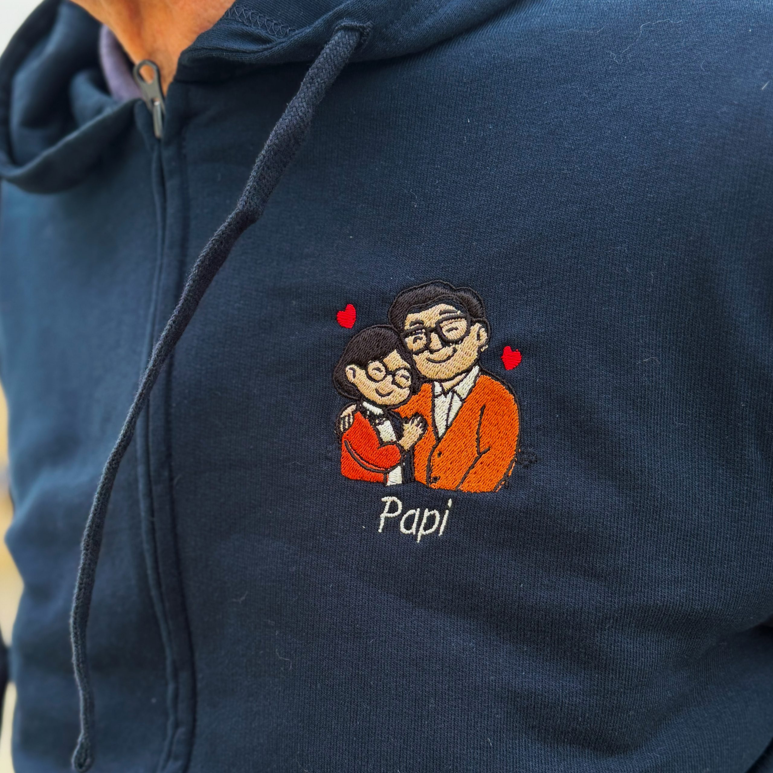 Sweat Personnalisé Brodé Papi - Vêtements brodés personnalisés - L'Atelier Broderie avec Laura