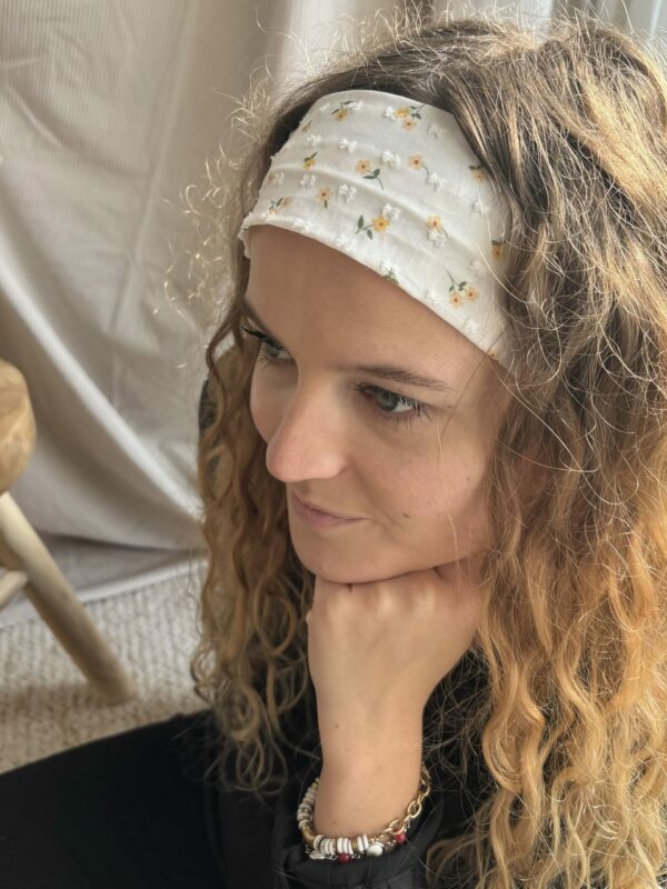 Bandeau Cheveux Bouton d'or - Accessoire personnalisé Femme - L'atelier broderie avec Laura