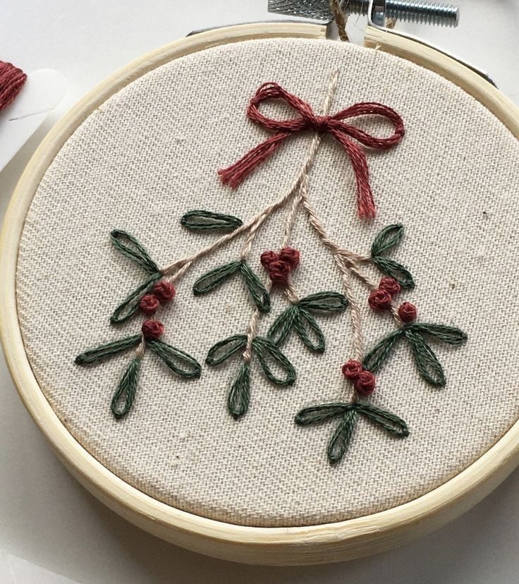 Suspension pour sapin de Noël brodée